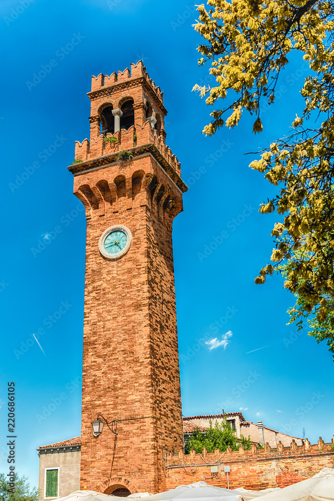 Clocktower on the island of Murano, Venice, Italy
