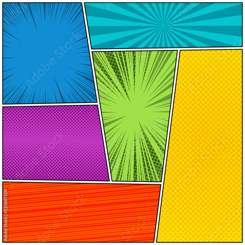Comic book dynamic composition