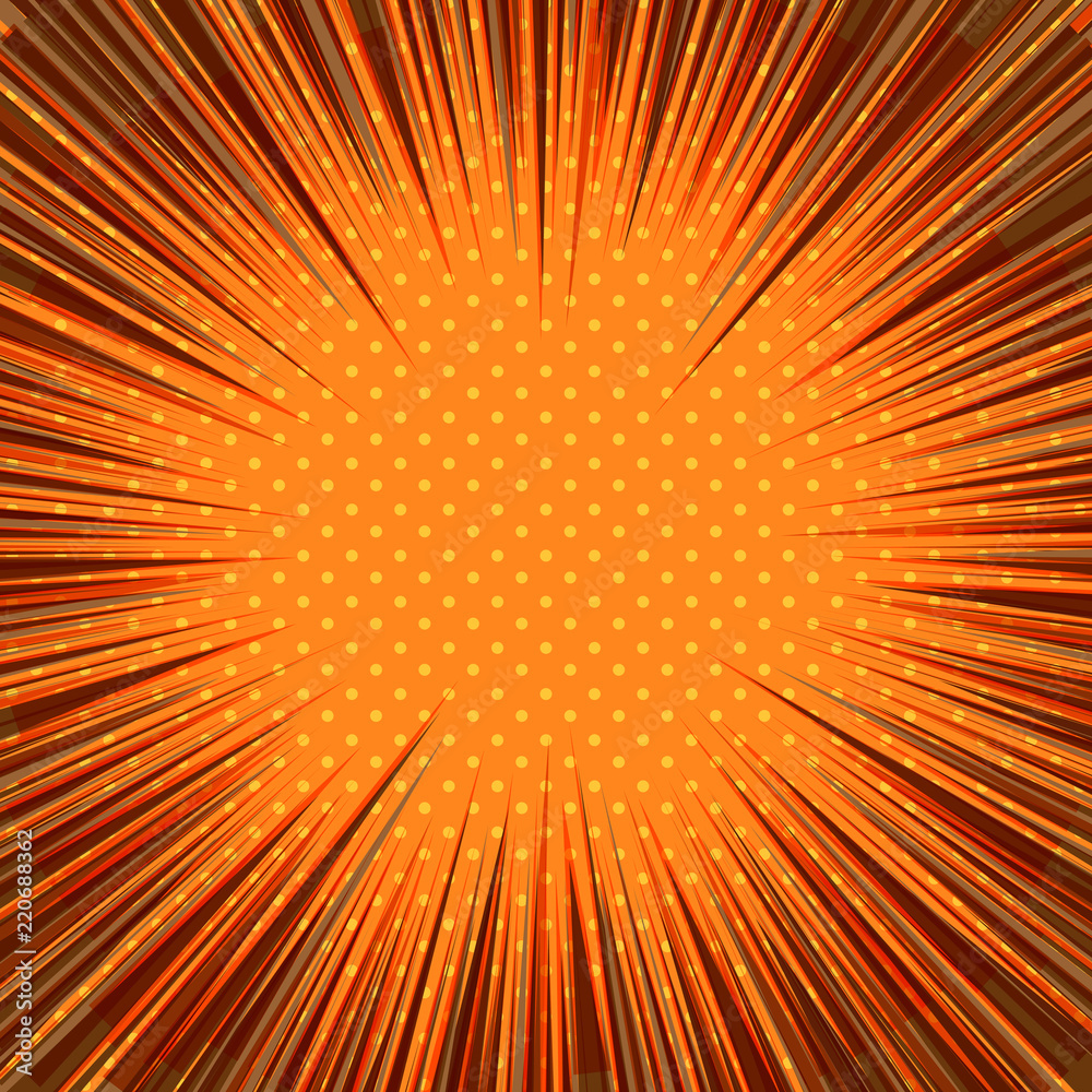 Fototapeta premium Comic page orange explosive background
