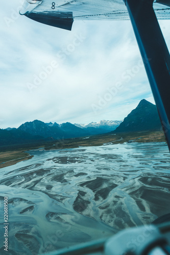 Bush Plane Views of Mountain and River photo