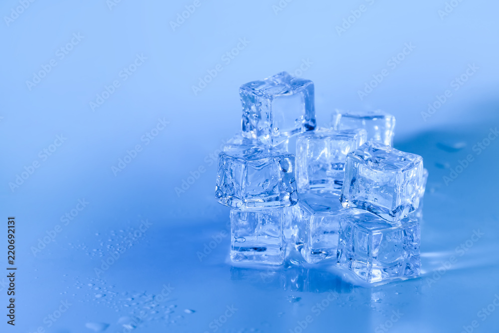 Pyramid of melted ice cubes with drops Pyramid of melted ice cubes with drops