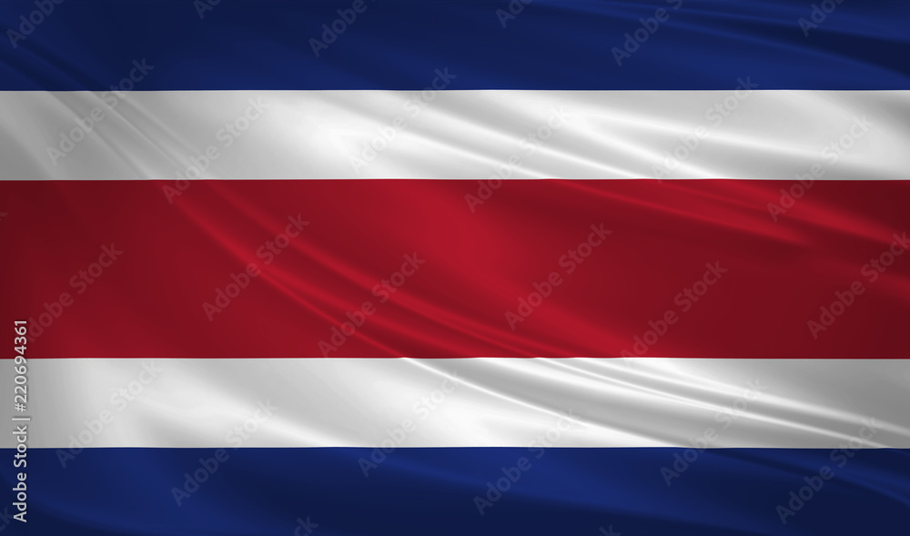 Costa Rica flag blowing in the wind. Background texture. 3d rendering, waving flag. Costa Rica flag blowing in the wind. Background texture. 3d rendering, waving flag.