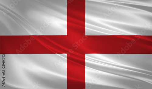 England flag blowing in the wind. Background texture. 3d rendering, wave.