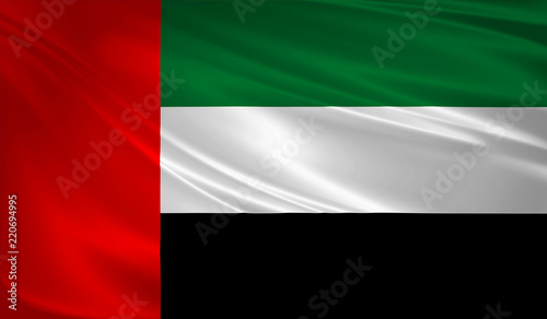 United Arab Emirates flag blowing in the wind. Background texture. 3d rendering, wave. Free Download United Arab Emirates flag blowing in the wind. Background texture. 3d rendering, wave. - GFXLoad