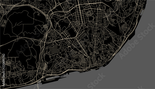 map of the city of Lisbon, Portugal photo