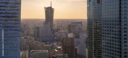Warsaw city with modern skyscraper  Poland