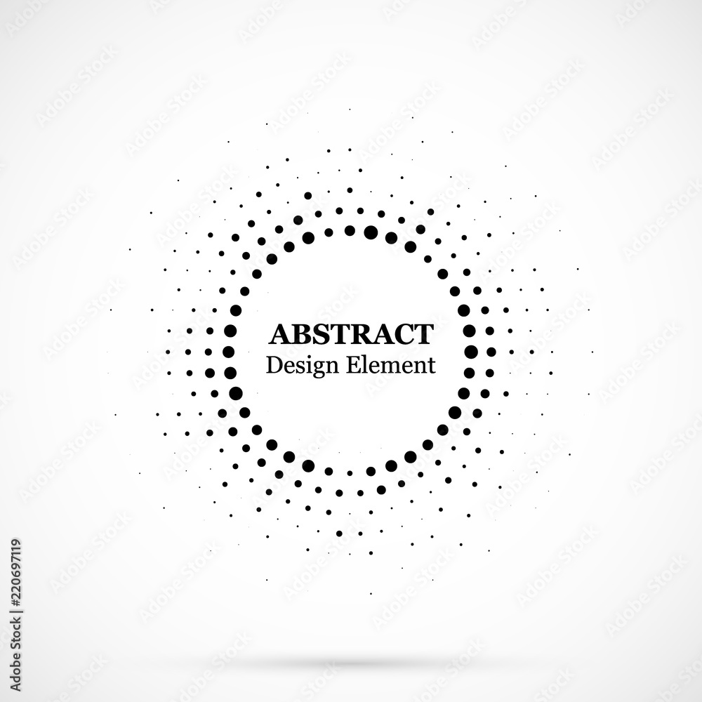 Halftone dotted background circularly distributed. Halftone effect vector pattern. Circle dots isolated on the white background. Halftone dotted background circularly distributed. Halftone effect vector pattern. Circle dots isolated on the white background.