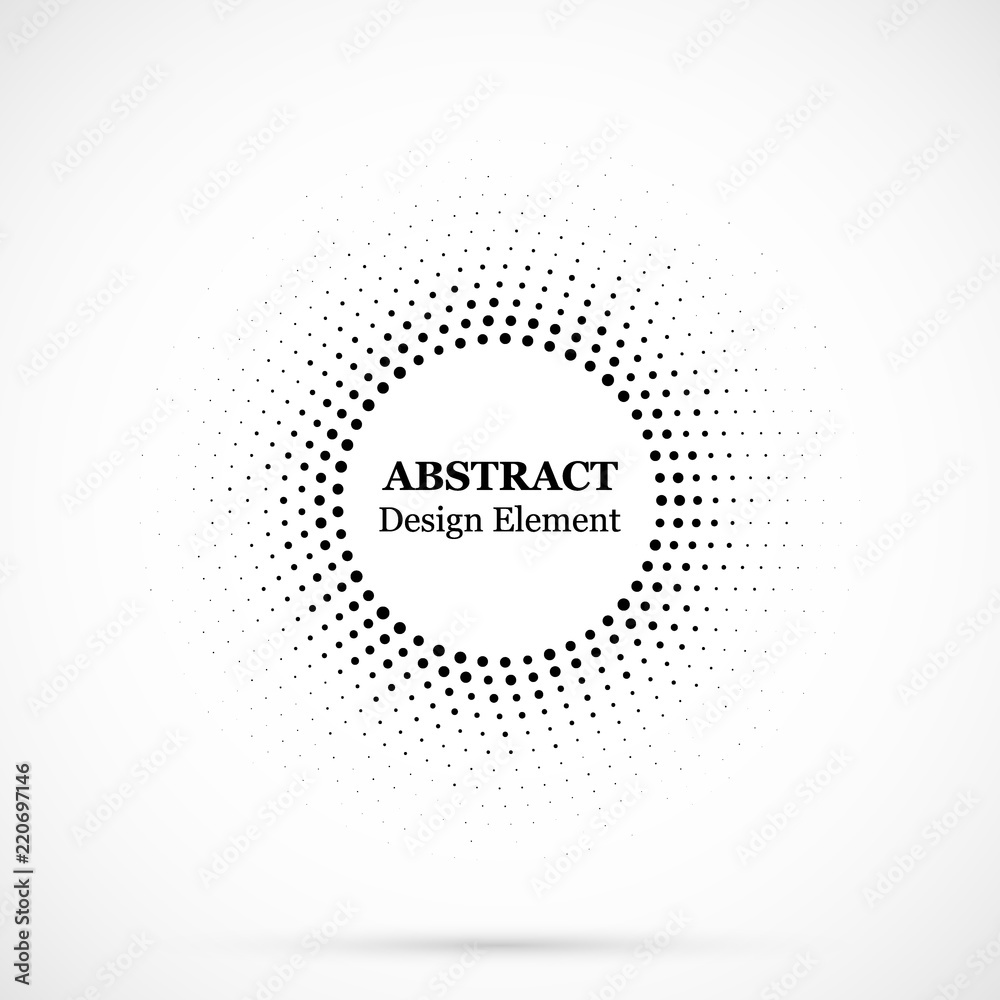 Halftone dotted background circularly distributed. Halftone effect vector pattern. Circle dots isolated on the white background. Halftone dotted background circularly distributed. Halftone effect vector pattern. Circle dots isolated on the white background.