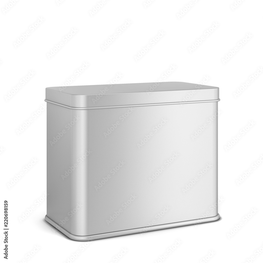 Rectangular tin can for tea or coffee Rectangular tin can for tea or coffee