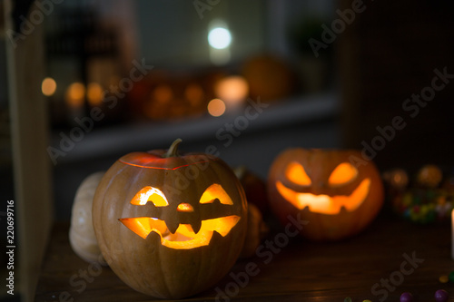 Pumpkin and candy of Halloween