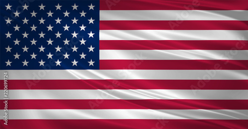 United states flag blowing in the wind. Background texture. 3d rendering, wave.