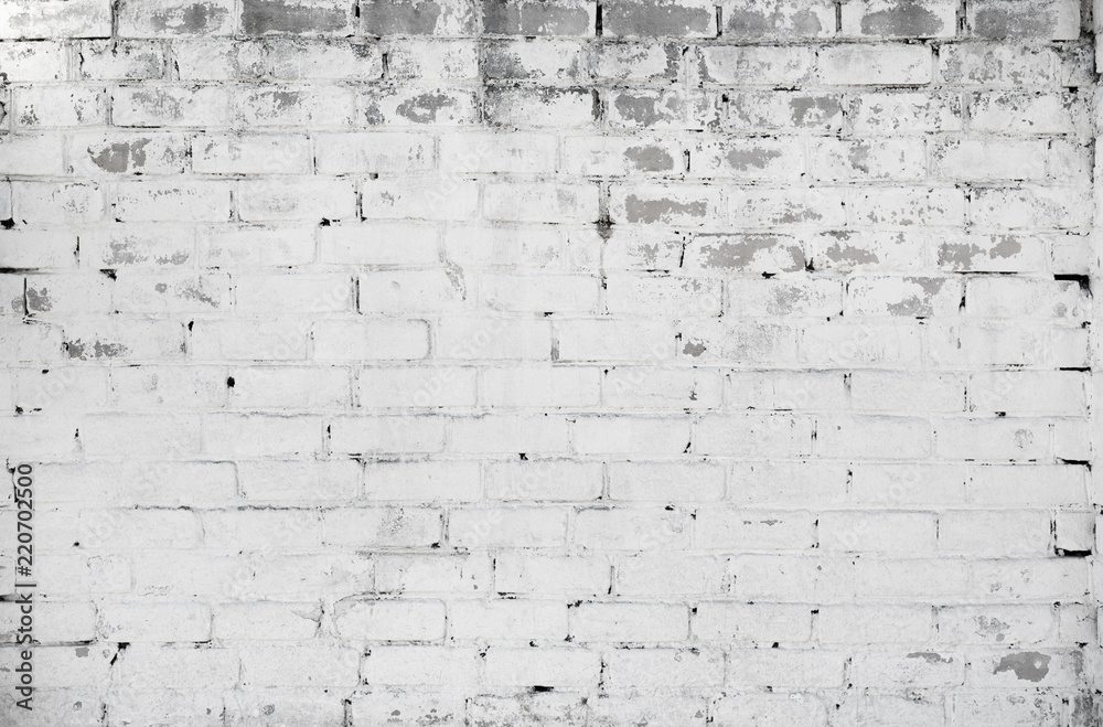 Fototapeta premium Tło białe cegły ściany. Grunge wyblakły tekstura.