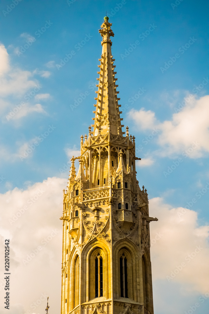 King St Stephen equestrian Statue by sculptor Alajas Strobl and Matthias church at Fisherman Bastion, Castle Hill, Buda, Budapest in Hungary King St Stephen equestrian Statue by sculptor Alajas Strobl and Matthias church at Fisherman Bastion, Castle Hill, Buda, Budapest in Hungary