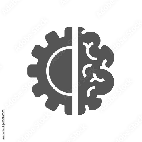 Creative Brain Concept Logo Design Template. AI, Iot, Industry 4.0