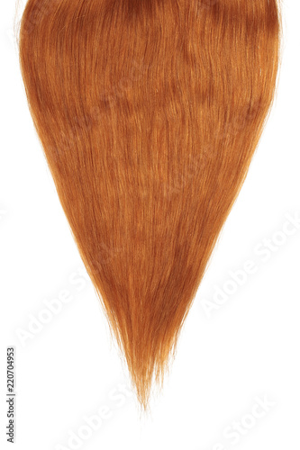Red hair isolated on white background