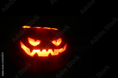 Halloween pumpkin on black