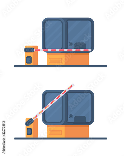 Booth for security and control over the admission of cars. The collection is drilled on the toll road.