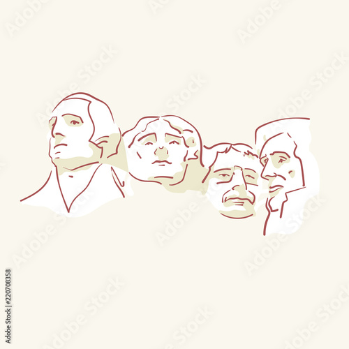 USA founding fathers hand drawn style vector doodle design illustrations photo