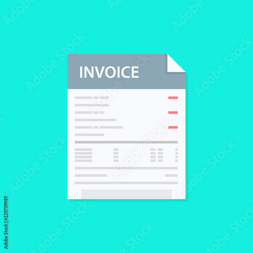 Invoice concept. Payment, bills, receipts, invoices. Flat design, abstract vector illustration. Accounting.