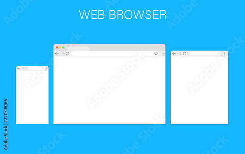 Browser window.Web browser in flat style. Window concept internet browser. Mockup screen design. Vector illustration concept.