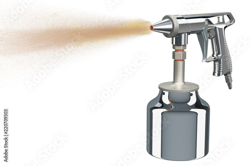 Foto Working Sand Blaster Gun, 3D rendering