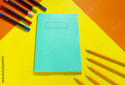 Stationary on a yellow background with orange courners