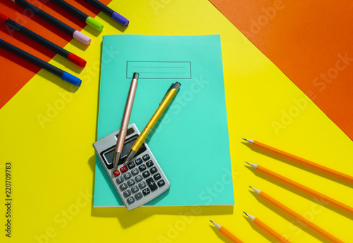 Stationary on a yellow background with orange courners