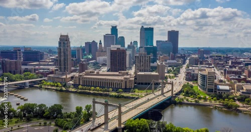 Aerial Hyperlapse of Downtown Minneapolis photo