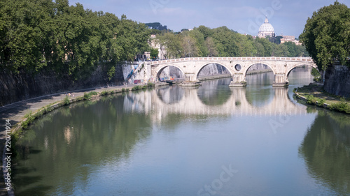 old bridge over the river in rome