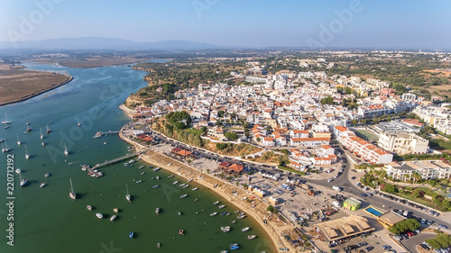 Aerial view of the village of Alvor, in the summer, in southern Portugal. © sergojpg