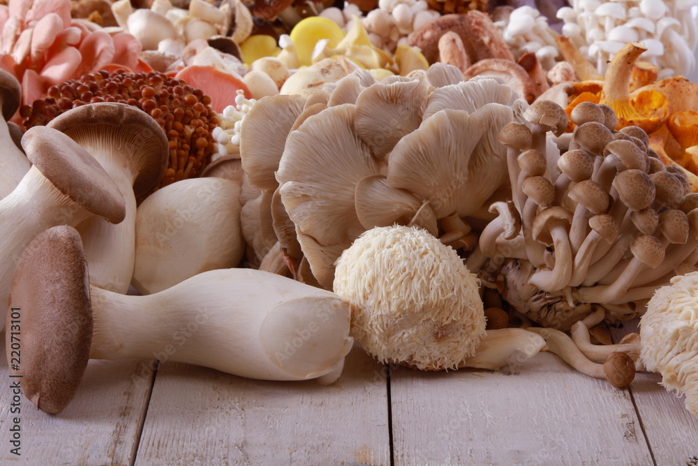 fresh uncooked exotic mushroom varieties