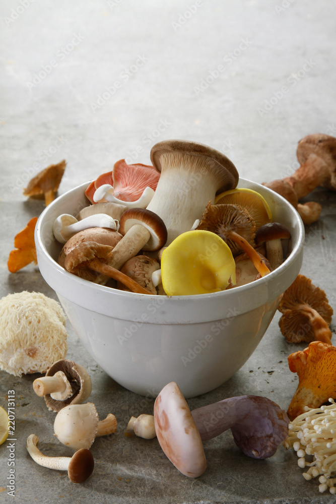 fresh uncooked exotic mushroom varieties
