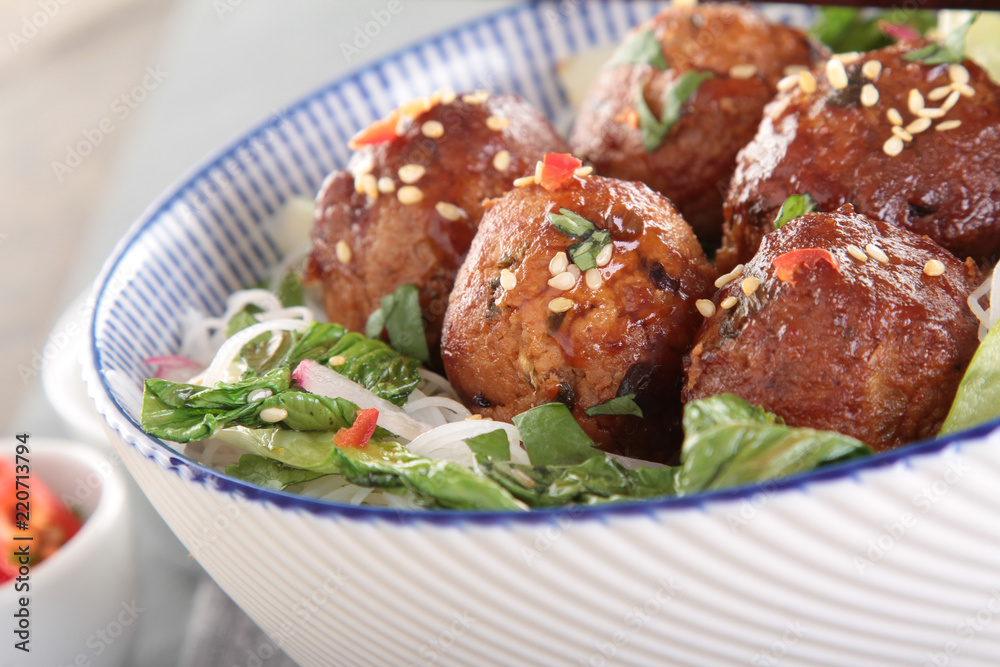 chinese yuksum balls with noodles chinese yuksum balls with noodles