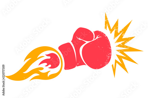 Retro emblem for boxing photo