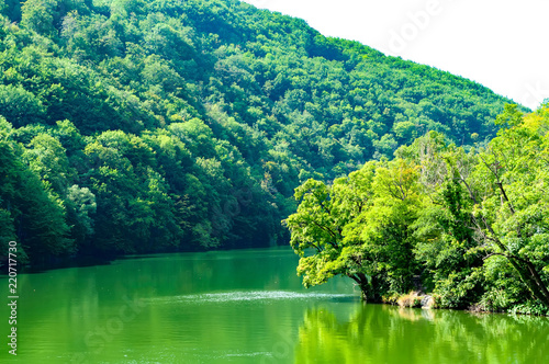 Hamori Lake in Lillafured  Hungary on a sunny day