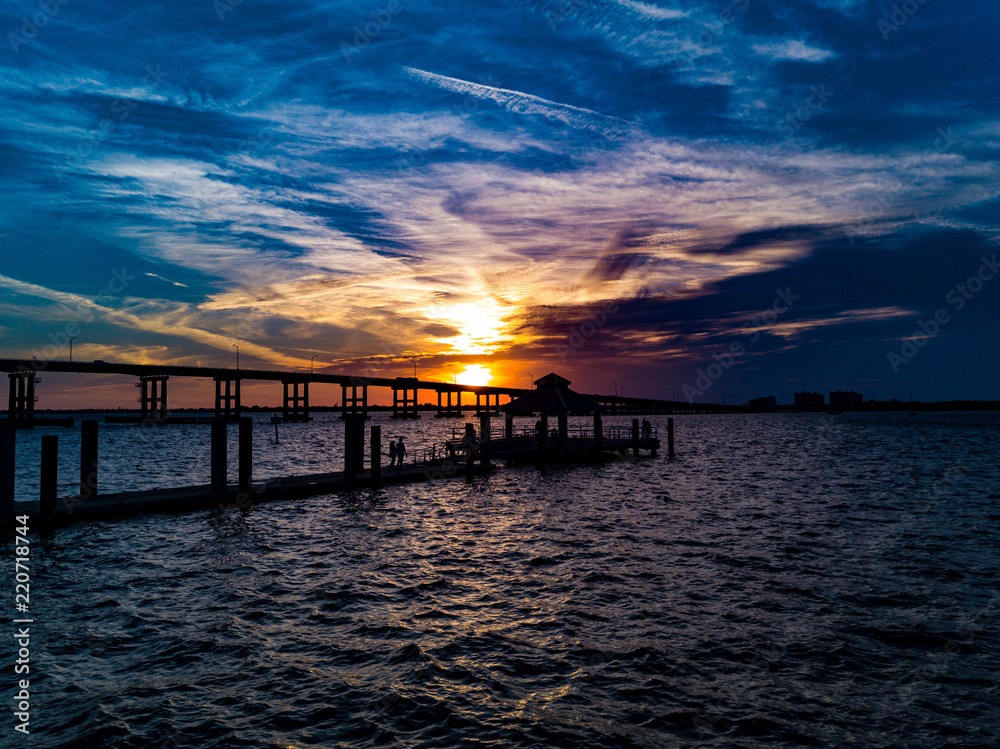 Ft Myers Harbor Florida Gulf Coast sunset photos causeway bridge 