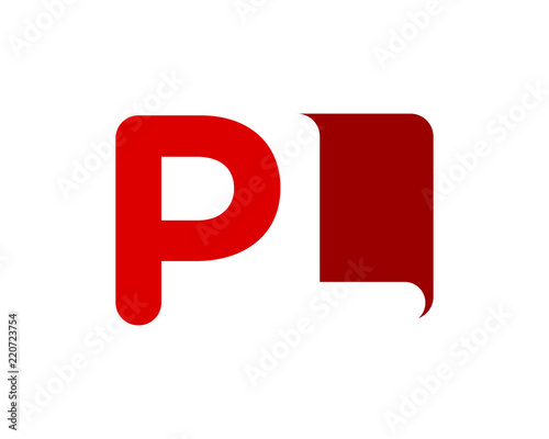 red initial typography alphabet font typeset logotype image vector icon