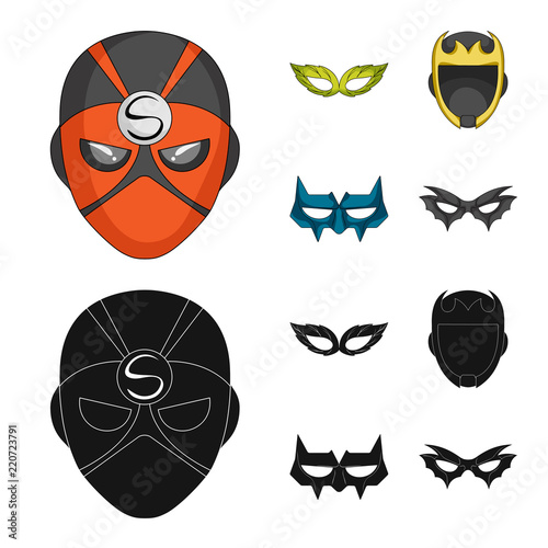 Vector design of hero and mask logo. Collection of hero and superhero vector icon for stock.