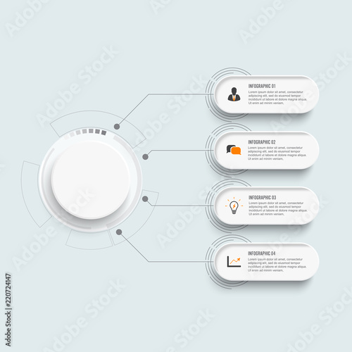 Timeline infographics design vector and marketing icons can be used for workflow layout, diagram, annual report, web design. Business concept with 4 options, steps or processes.