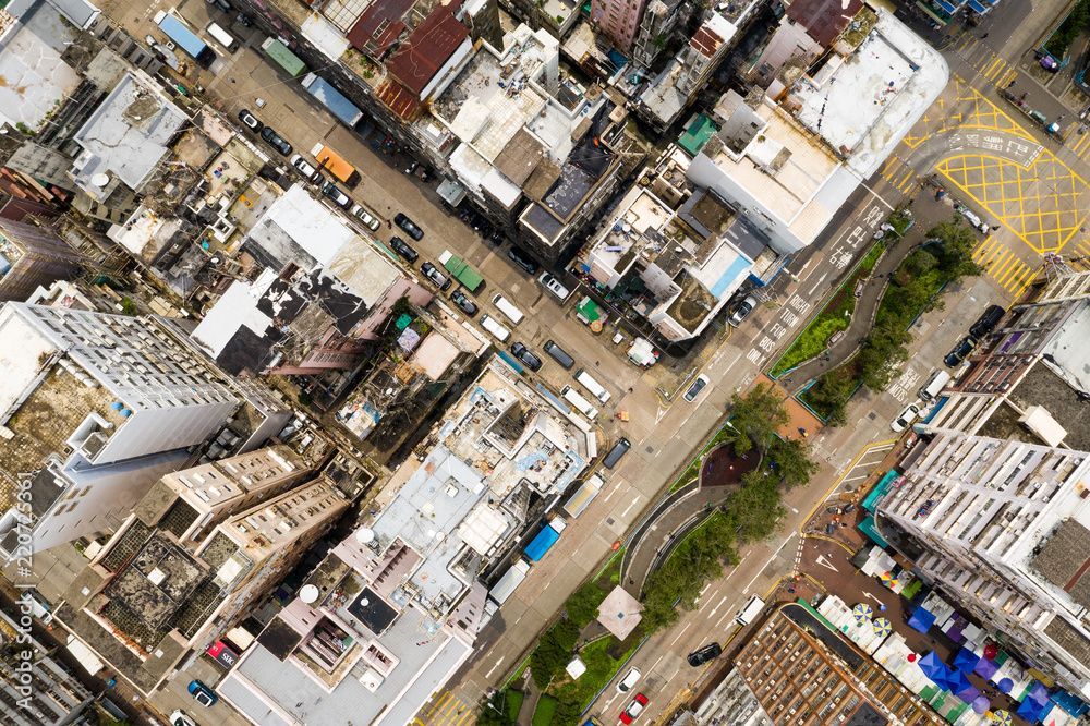 Aerial view of Hong Kong building