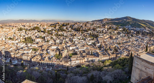 Cityscape of Granada, Spain on a sunny summer morning