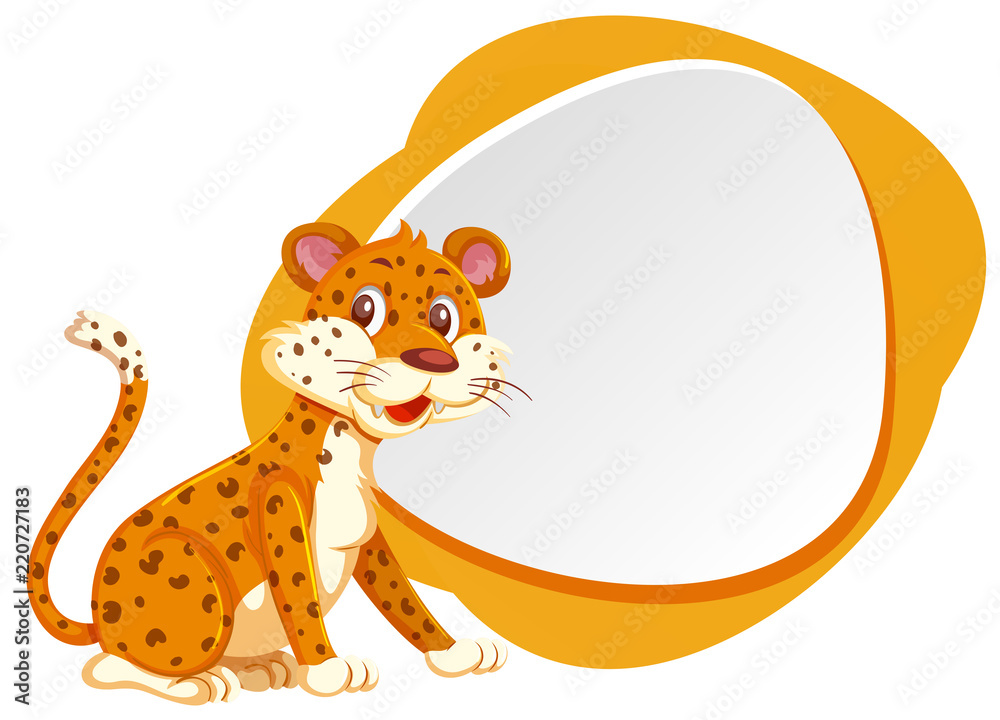 Obraz premium A leopard banner on white background