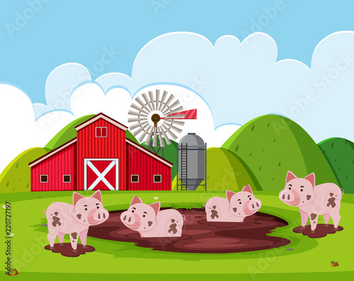 A pig farm landscape