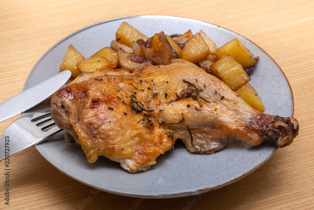 Herbs de Provence grilled Chicken with roasted potatoes  