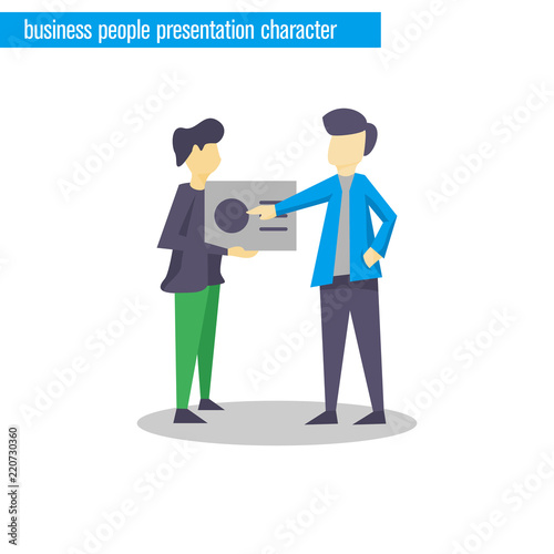 business people presentation character vector illustration flat design