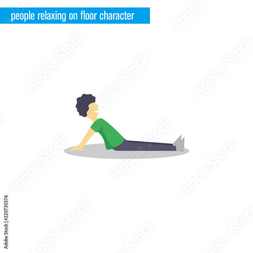 people relax on floor  character vector illustration flat design