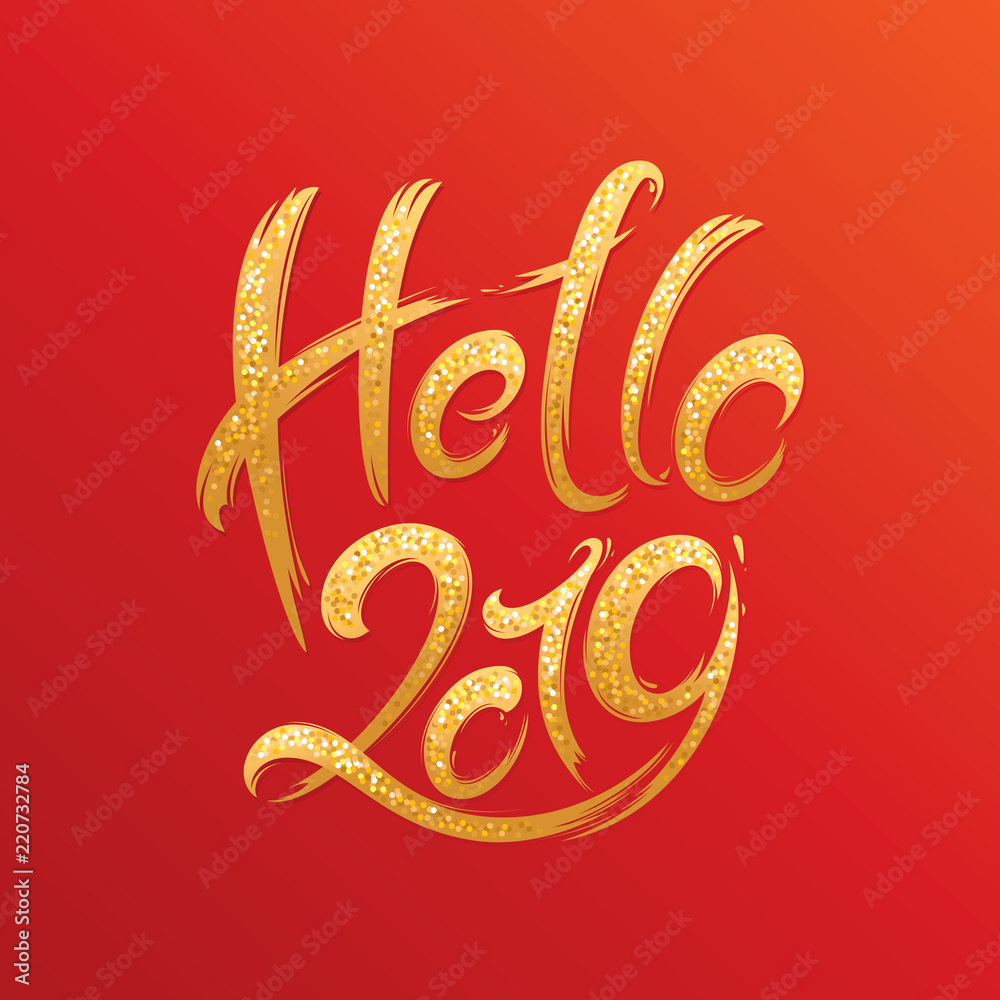 New Year greeting card. 2019 year New Year greeting card. 2019 year