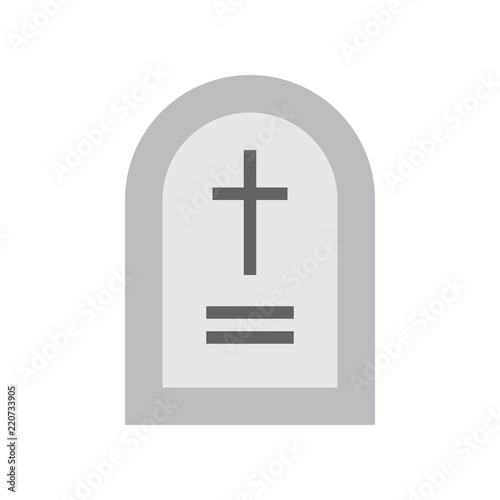 grave stone, Halloween related icon, flat design