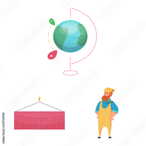 Vector design of goods and cargo icon. Set of goods and warehouse stock vector illustration.