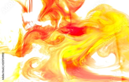 Orange smoke images are made of watercolor on a white background.
